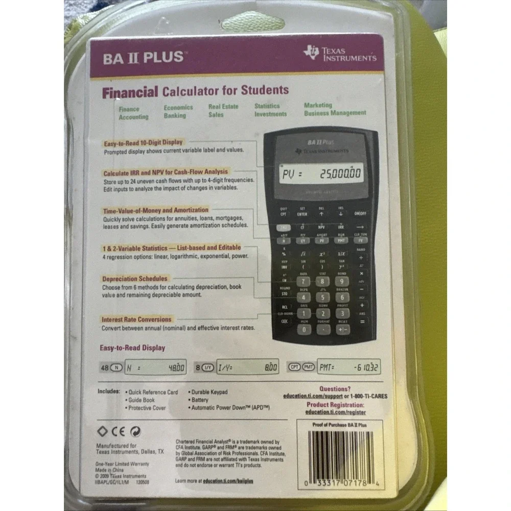 Texas Instruments - BA II Plus - Professional Financial Calculator NEW - Picture 2 of 3